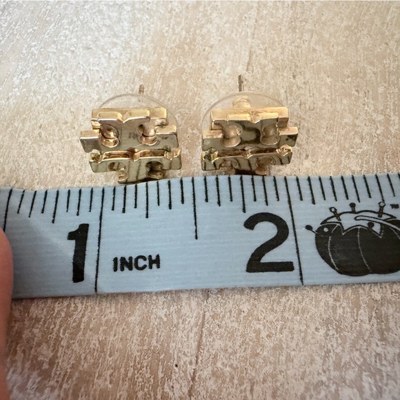 Tory Burch Gold Logo Studs - Picture 4 of 4